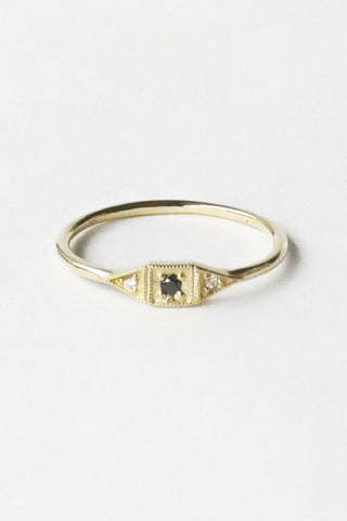 Mini Deco Point Ring Black Diamond
