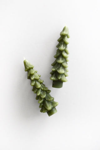 Mini Evergreen Taper Candle Set