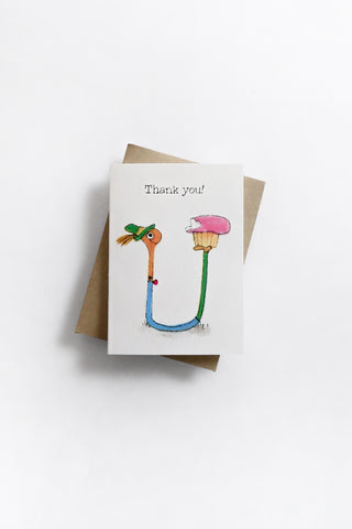 Mini Lowly Thanks U Greeting Card