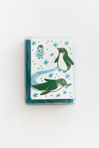 Mini Playful Penguins Greeting Card Box