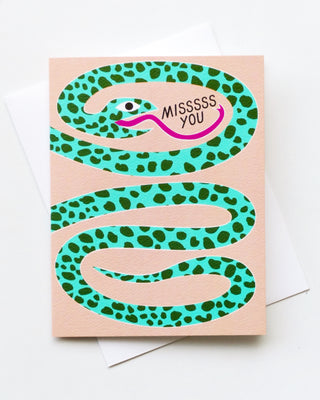 Miss You Snake Greeting Card