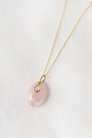 Morganite + Diamond + 18kt Gold Necklace