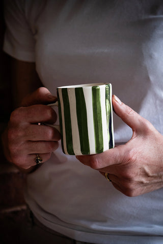 Moss Green Candy Stripe Demi Mug