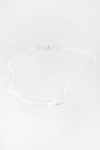 Mother Of Pearl + White Pearl Necklace