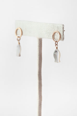 Mother of Pearl Fish Earrings