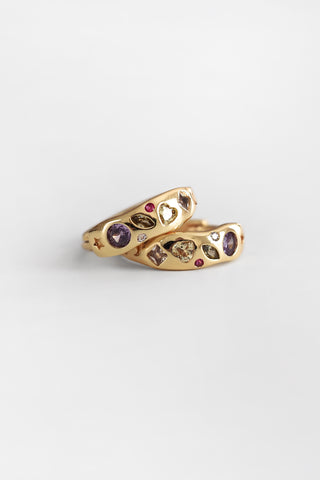 Multicolor Marquise Heart Huggie Earrings