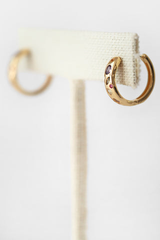 Multicolor Marquise Heart Huggie Earrings