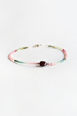 Multicolored Tourmaline + Pink Tourmaline Bracelet