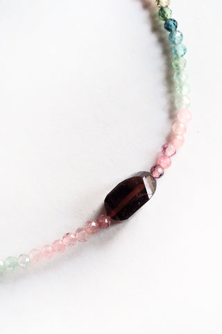 Multicolored Tourmaline + Pink Tourmaline Bracelet