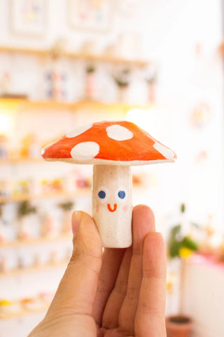Mini Mushroom Tiny Ceramic Sculpture