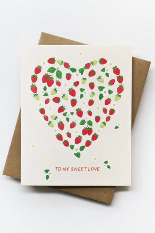 My Sweet Love Strawberries Greeting Card