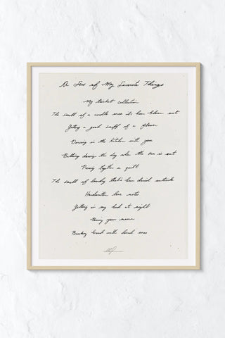 My Favorite Things Art Print