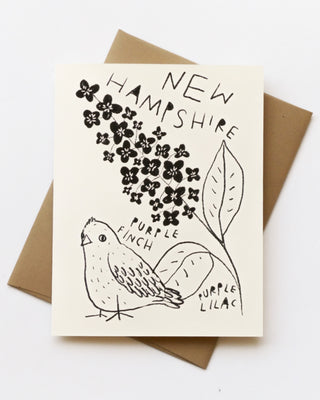 NH State Flower & Bird Greeting Card