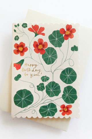 Nasturtium Birthday Greeting Card