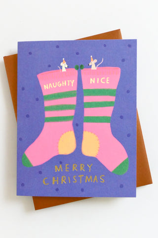 Naughty Socks Greeting Card