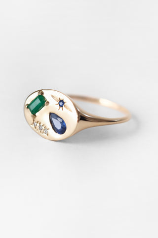 10k Lagoon Night Market Signet Ring