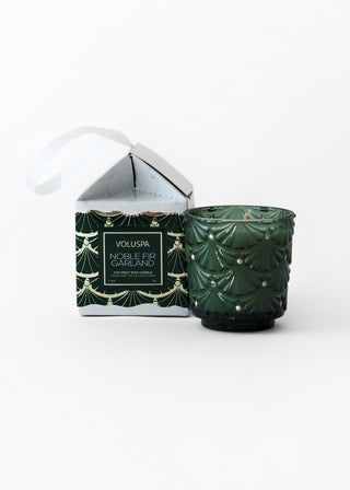 Noble Fir Garland Pedestal Candle