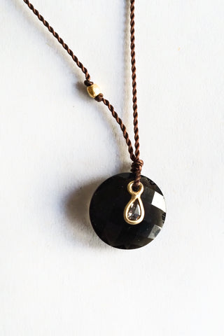 Obsidian + Diamond Necklace