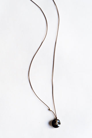 Obsidian + Diamond Necklace
