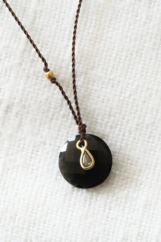 Obsidian + Diamond Necklace