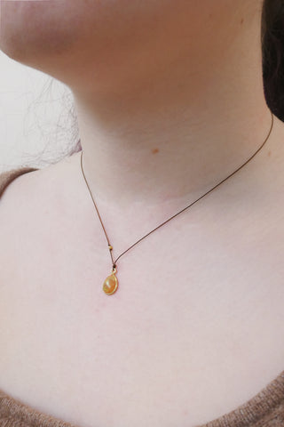 Opal +18k Gold Bead Necklace (light)