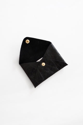 Origami Leather Pouch - Black