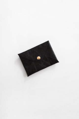 Origami Leather Pouch - Black