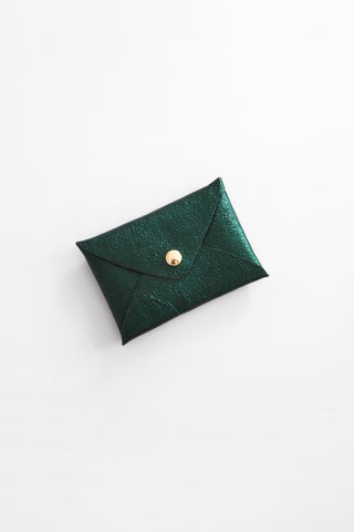 Origami Leather Pouch - Dark Green