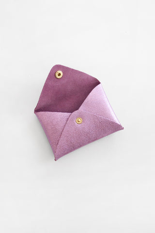 Origami Leather Pouch - Purple-Pink