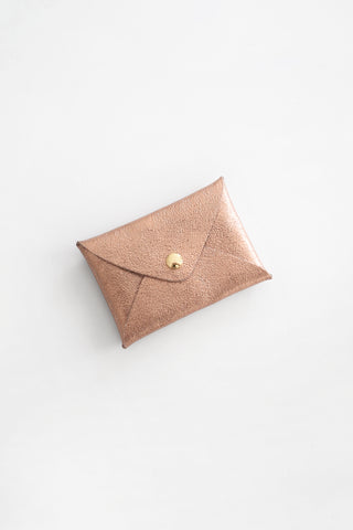 Origami Leather Pouch - Rose Gold