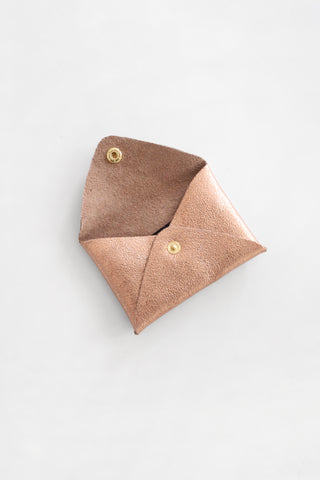 Origami Leather Pouch - Rose Gold