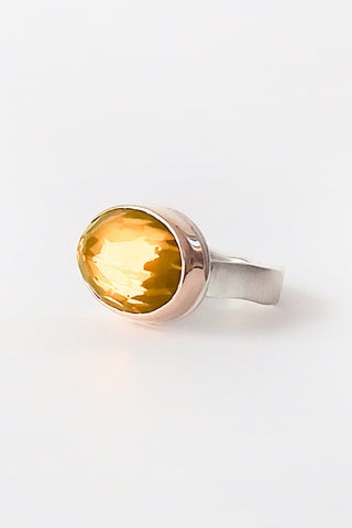 Oval Inverted Citrine Ring