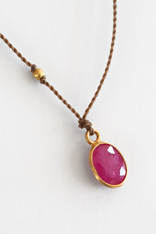 Oval Ruby Necklace