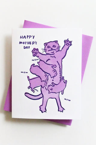 Overwhelmed Cat Mom Greeting Card
