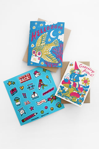 Owl + Gnome Letter Writing Pen Pal Kit