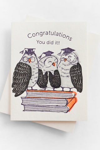 Owls Congrats You Did It Greeting Card