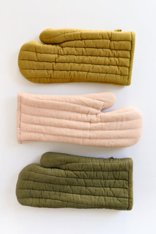 Simple Linen Oven Mitts