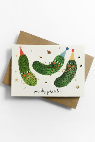 Party Pickles Gold Foil Greeting Card