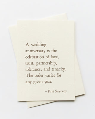 Paul Sweeney / Wedding Quote Greeting Card