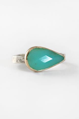 14k Pear Peruvian Opal Ring