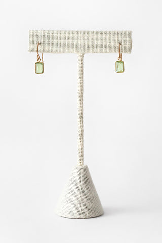Peridot Rectangle 18k Earring