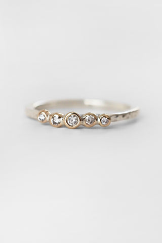 Petite Five Stone Diamond Stacker Ring