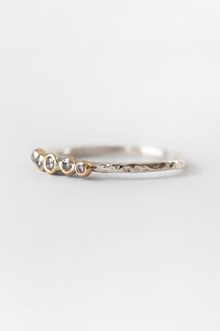 Petite Five Stone Diamond Stacker Ring