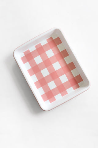 Max Humphrey X CC Gingham Enamel Rectangle Tray
