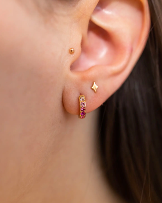 Pink Ombre Huggie Hoops Earrings