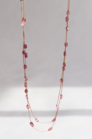 Pink Tourmaline Meadow Necklace