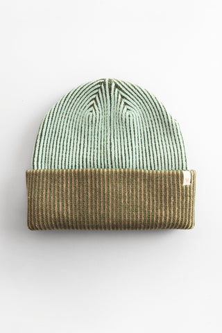 Pinstripe Moss Plush Beanie