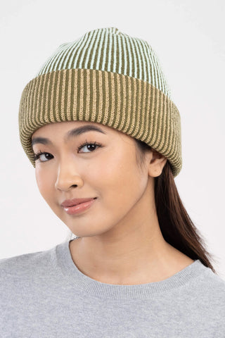 Pinstripe Moss Plush Beanie