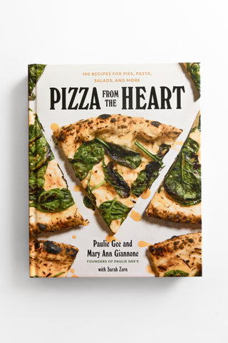 Book cover of 'Pizza from the Heart' with a pizza slice on a white background