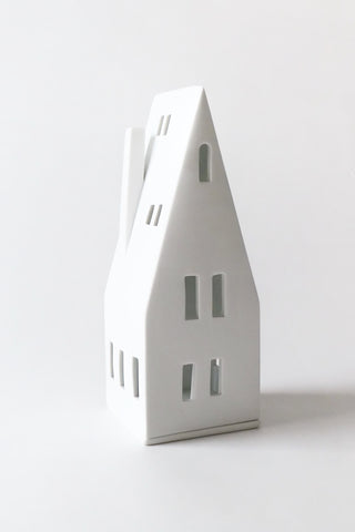 Medium Pointed Roof Porcelain Village House